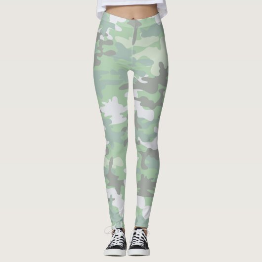 Minze Green Camouflage Leggings (Vorderseite)
