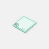 Minze Green Cartoon Car Post-it Klebezettel (angewinkelt)