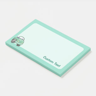 Minze Green Cartoon Car Post-it Klebezettel