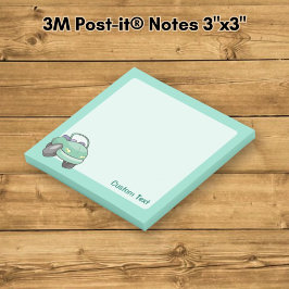 Minze Green Cartoon Car Post-it Klebezettel