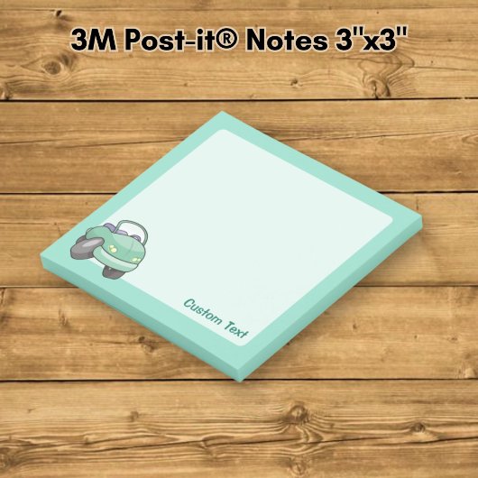 Minze Green Cartoon Car Post-it Klebezettel