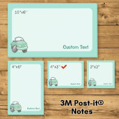 Minze Green Cartoon Car Post-it Klebezettel