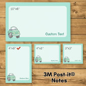 Minze Green Cartoon Car Post-it Klebezettel