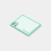 Minze Green Cartoon Car Post-it Klebezettel (angewinkelt)