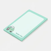 Minze Green Cartoon Car Post-it Klebezettel (angewinkelt)