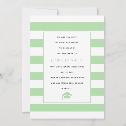 Minze green Class of 2023 arch Foto Abschluss Ankündigung (Rückseite)