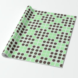 Minze Green Cream Chocolate Chip Quilt Muster Geschenkpapier