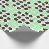 Minze Green Cream Chocolate Chip Quilt Muster Geschenkpapier (Ecke)