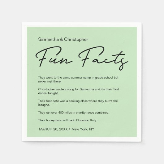 Minze Green Custom Spaß Fakt Personalisiert Serviette (Vorderseite)