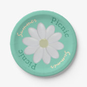 Minze Green Daisy Summer Picnic Custom Paper Telle Pappteller (Vorderseite)