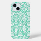 Minze Green Damask Muster Case-Mate iPhone Hülle (Rückseite)