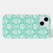 Minze Green Damask Muster Case-Mate iPhone Hülle (Rückseite (Horizontal))