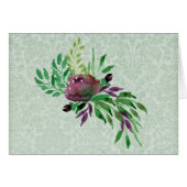 Minze Green Damask Note Card inklusive Umschläge (Vorderseite (Horizontal))