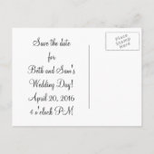 Minze Green Damask Save the Date Postkarte (Rückseite)