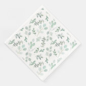 Minze Green Eucalyptus Watercolor Paper Napkin Serviette (Ecke)