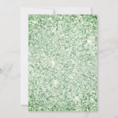 Minze Green Floral Sparkle Dress Gold Quinceanera Einladung (Rückseite)