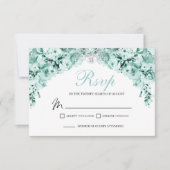 Minze Green Floral UAWG Enclosure Card RSVP Karte (Vorderseite)