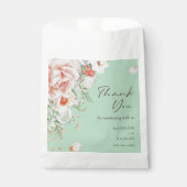 Minze Green Floral Vielen Dank Gastgeschenk Hochze Geschenktütchen (Vorderseite)