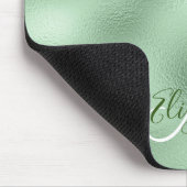 Minze Green Foil Glitzer Tropfen Personalisiert Mo Mousepad (Ecke)