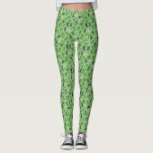Minze Green Garden Herb Muster Leggings (Vorderseite)