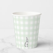 Minze Green Gingham Bunny Rabbit Paper Cup Pappbecher (Rückseite)