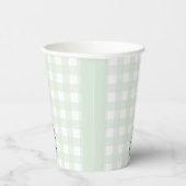Minze Green Gingham Bunny Rabbit Paper Cup Pappbecher (Rechts)