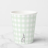 Minze Green Gingham Bunny Rabbit Paper Cup Pappbecher (Vorderseite)