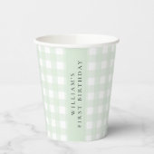 Minze Green Gingham Paper Cup Pappbecher (Links)