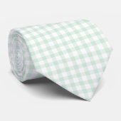 Minze Green Gingham Pattern Krawatte für Männer (Gerollt)