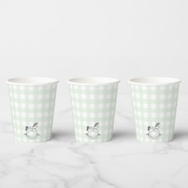 Minze Green Gingham Rocking Horcking Paper Cup Pappbecher