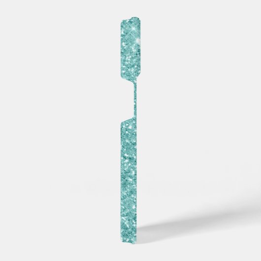 Minze Green Glitzer Personalisiert iPhone Hülle (Rechte Seite)