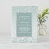Minze Green Glitzer und Shine Wedding Einladung (Stehend Vorderseite)