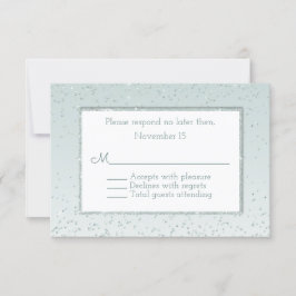 Minze Green Glitzer und Shine Wedding RSVP Card