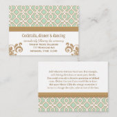 Minze Green Gold marokkanische Empfang-Umschließun Begleitkarte (Vorne/Hinten)