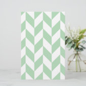 Minze Green Herringbone-Muster Briefpapier (Stehend Vorderseite)