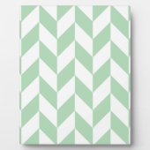 Minze Green Herringbone-Muster Fotoplatte (Vorderseite)