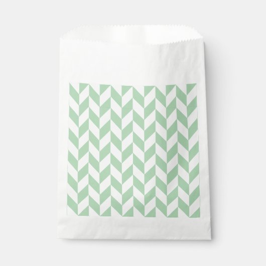 Minze Green Herringbone-Muster Geschenktütchen (Vorderseite)