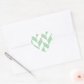 Minze Green Herringbone-Muster Herz-Aufkleber (Umschlag)
