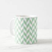Minze Green Herringbone-Muster Kaffeetasse (Vorderseite Links)