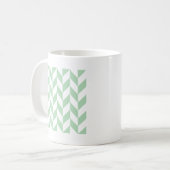 Minze Green Herringbone-Muster Kaffeetasse (Vorderseite Links)