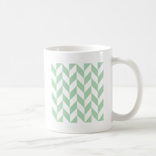Minze Green Herringbone-Muster Kaffeetasse (Rechts)