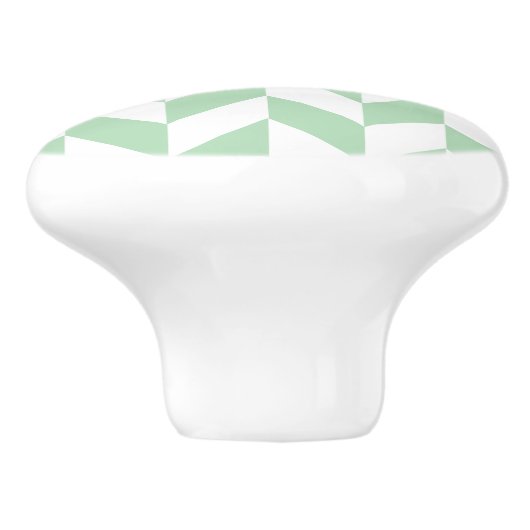 Minze Green Herringbone-Muster Keramikknauf (Seitenansicht)