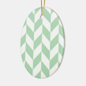 Minze Green Herringbone-Muster Keramikornament (Links)