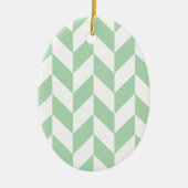 Minze Green Herringbone-Muster Keramikornament (Vorne)
