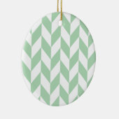 Minze Green Herringbone-Muster Keramikornament (Rechts)