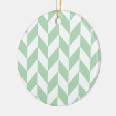 Minze Green Herringbone-Muster Keramikornament (Links)