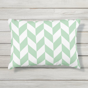 Minze Green Herringbone-Muster Kissen Für Draußen