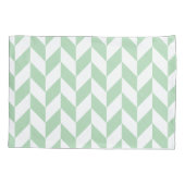 Minze Green Herringbone-Muster Kissenbezug (Rückseite-Links)