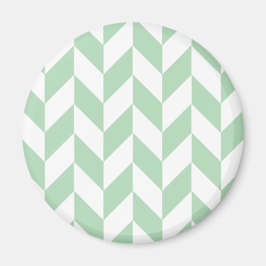 Minze Green Herringbone-Muster Magnet (Vorne)