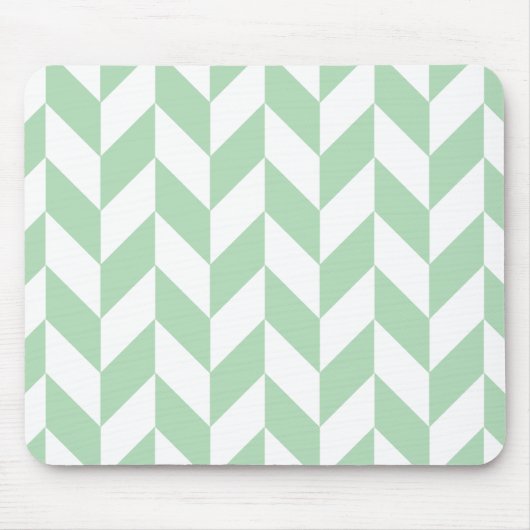 Minze Green Herringbone-Muster Mousepad (Vorne)